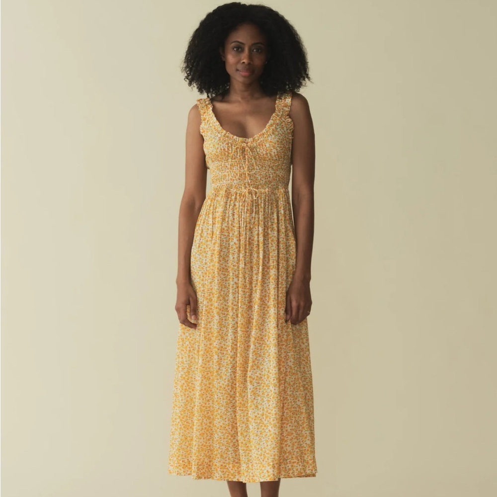 Doen Yellow Floral Dress
